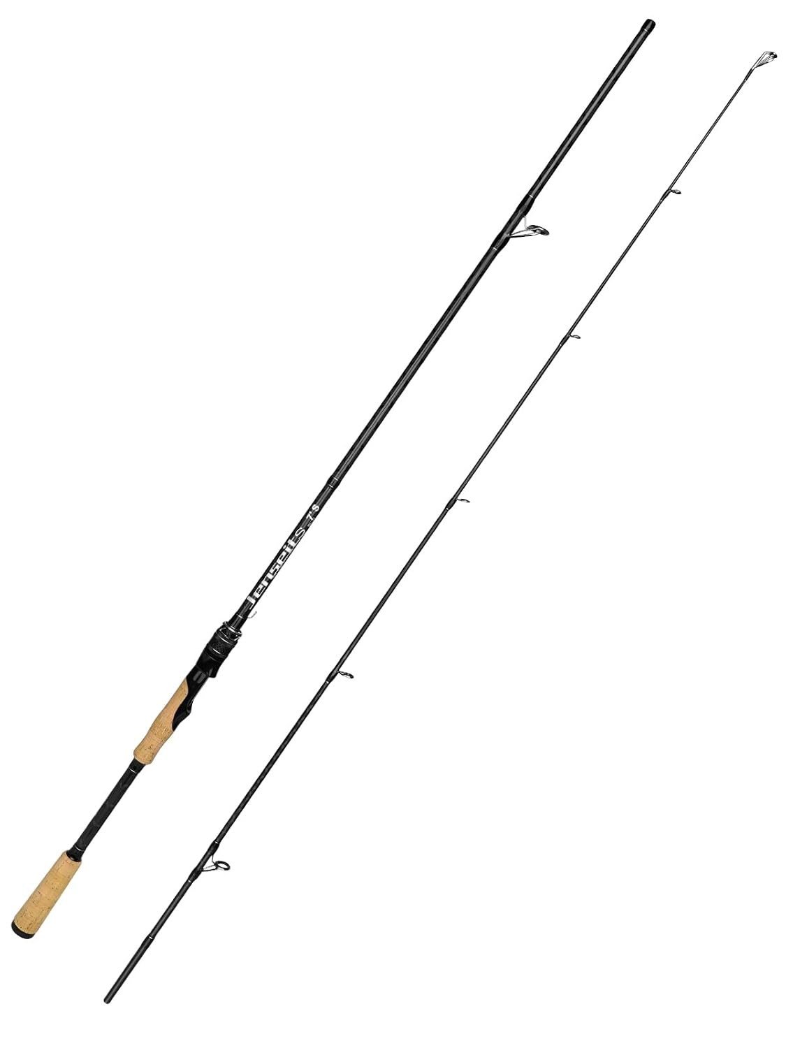 Carbon Fiber Spinning Fishing Rod 7’0″ Medium Heavy Fast Action Black Fishing