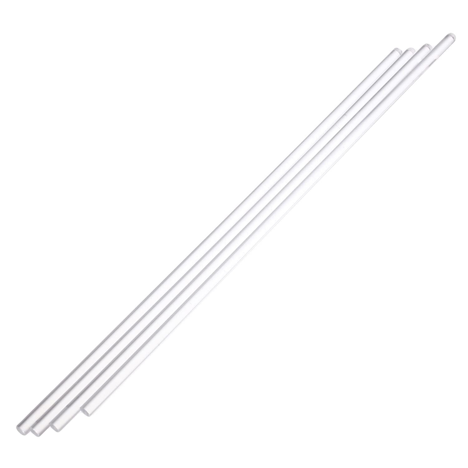 4 Pcs 5mm x 250mm Clear Acrylic Round Rod Standard Plexiglas PMMA Bar