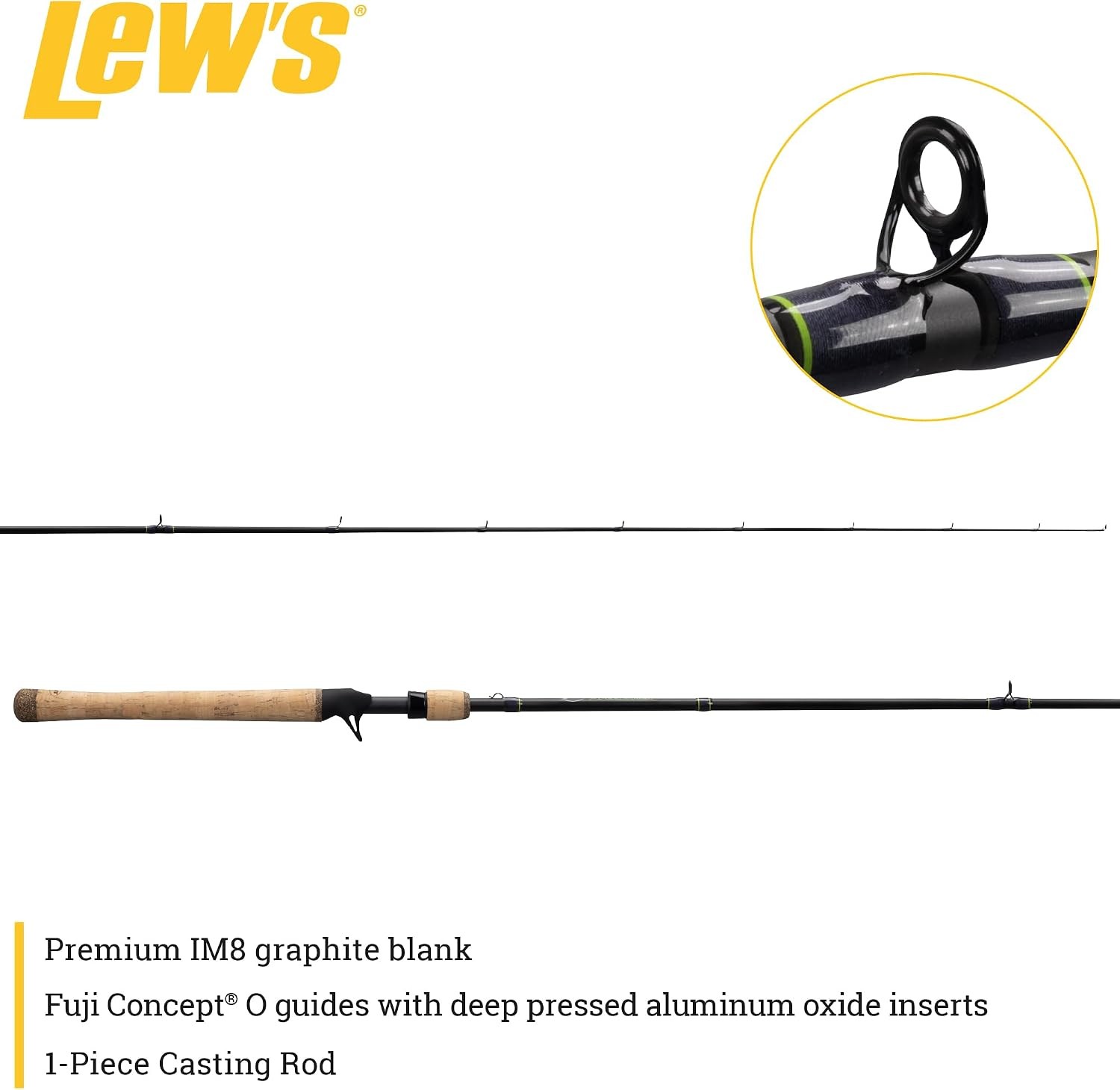 Lew’s Speed Stick Casting Fishing Rod, IM8 Graphite Blank with Fuji Concept O…