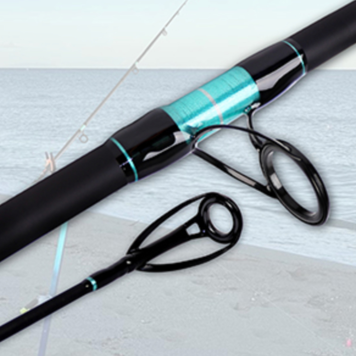 Fiblink 9FT Carbon Fiber Travel Surf Fishing Rod 4-Piece Spinning Saltwater