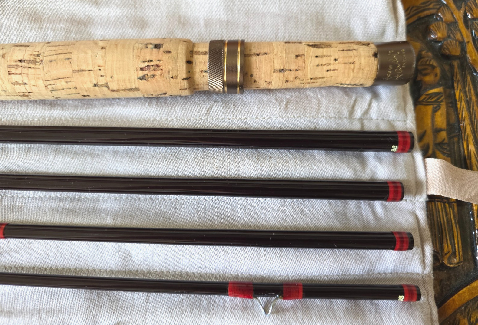 Hardy Smuggler De Luxe Fly Fishing Rod -8’2” -6WT -7PC -W/Leather Tube+Sock