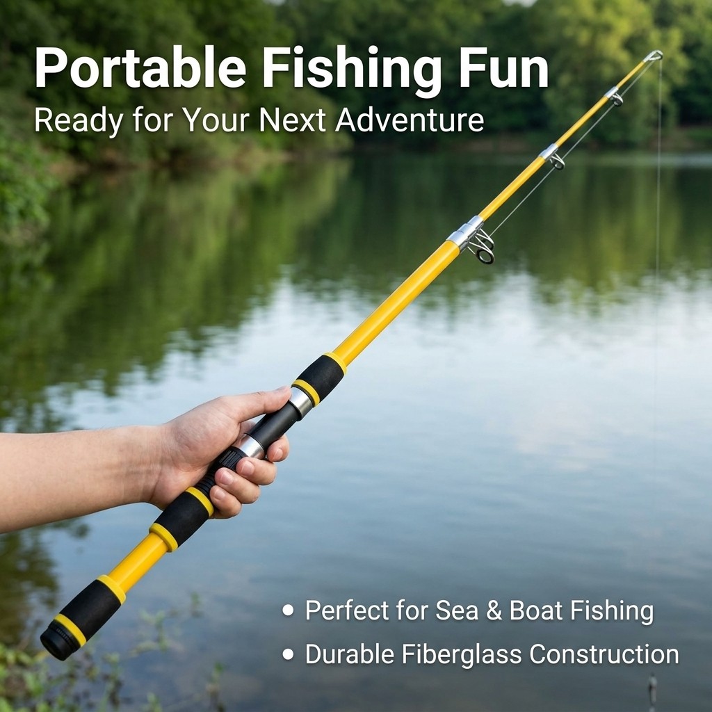 Telescopic Fishing Rod Set, 1.8m Fiberglass Saltwater Fishing Pole Kit,