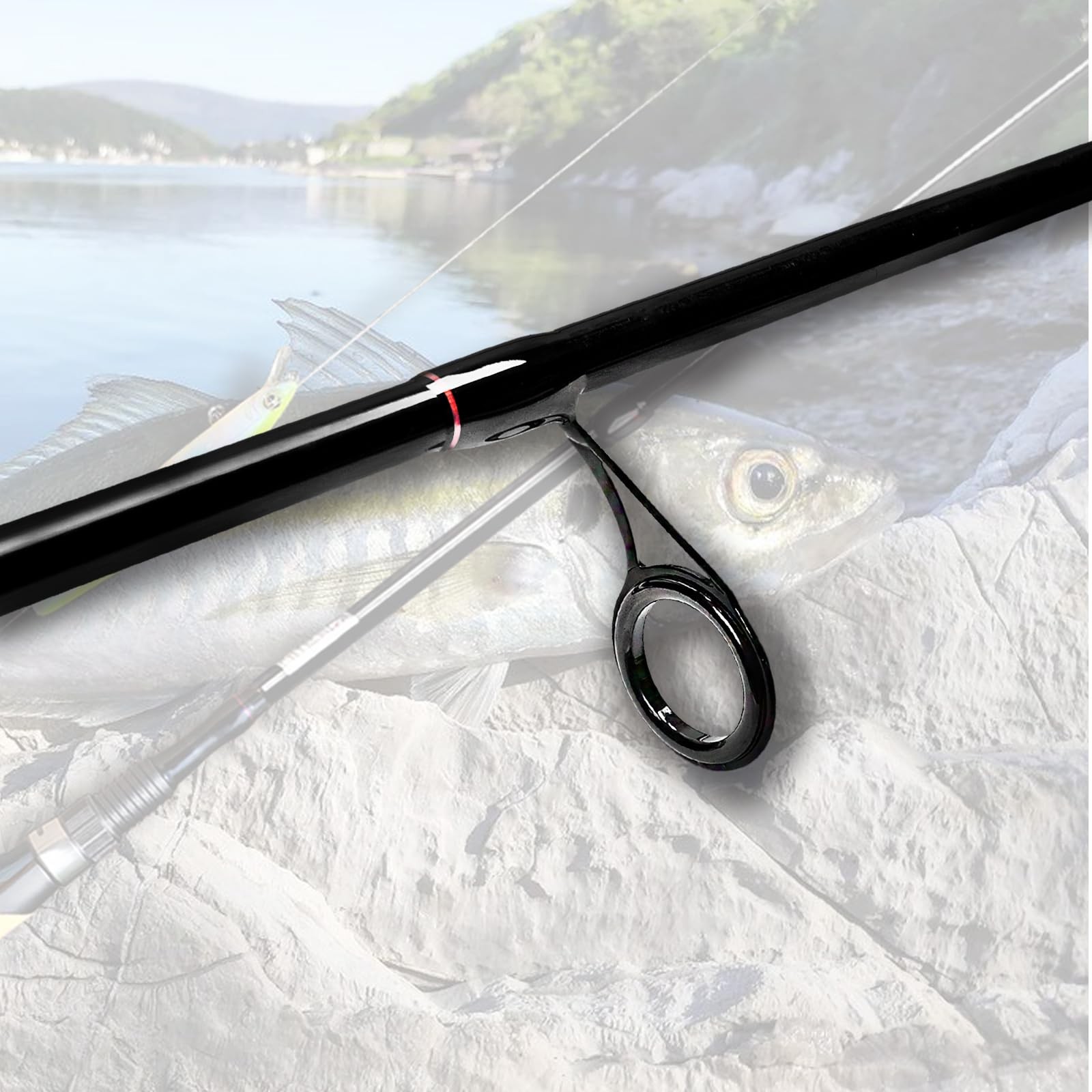 Fiblink 4 Pieces Travel Spinning Rod Medium Carbon Spinning Fishing Rod