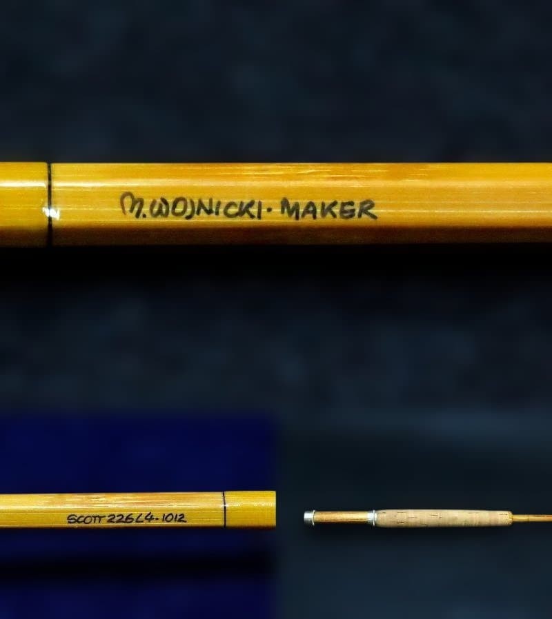 Bamboo Rod Mario Wojnicki Scott (early model) with leather case