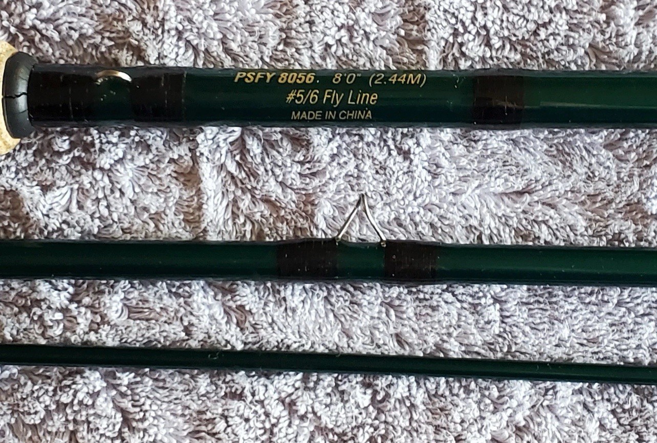 Pflueger 3 Piece 8′ Fly Rod PSFY 8056 5/6 Weight with Shakespeare 1094 Reel