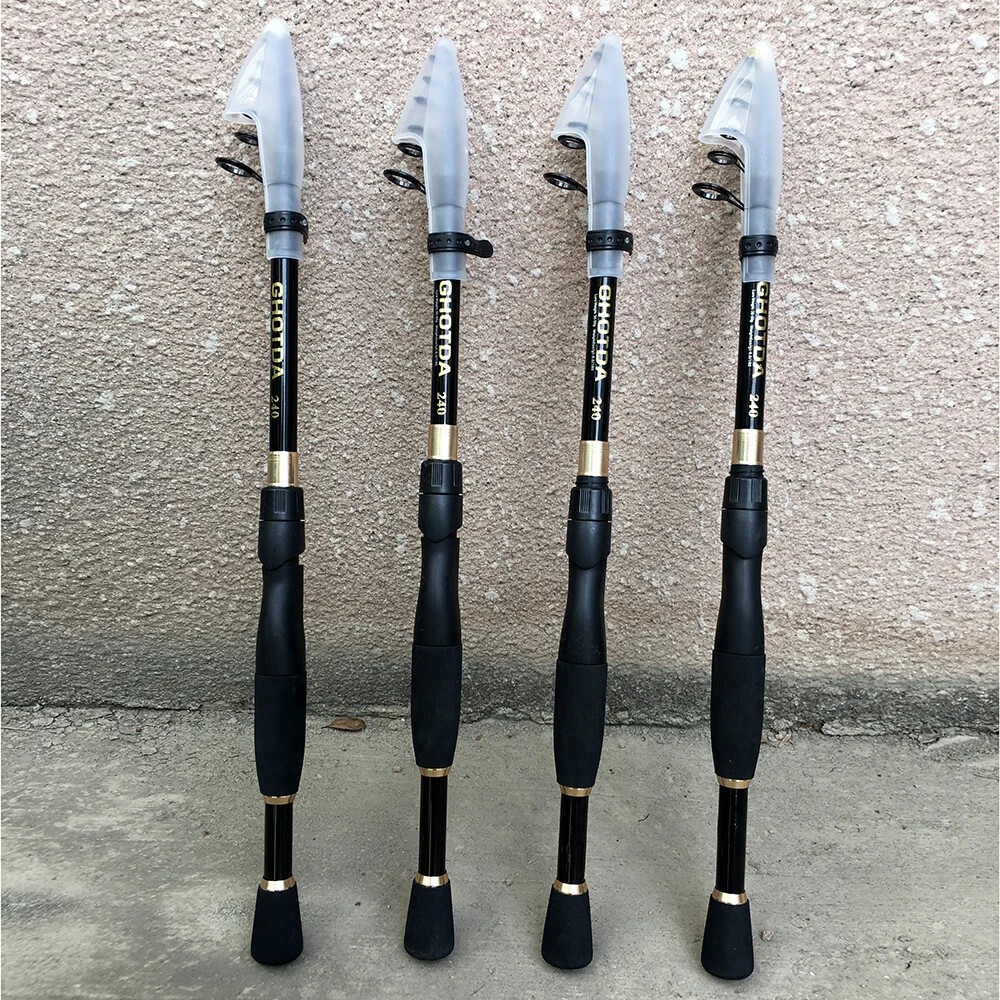 Ultra-Light Fishing Rod Carbon Fiber Spinning Casting Pole Handle Telescopic Sea