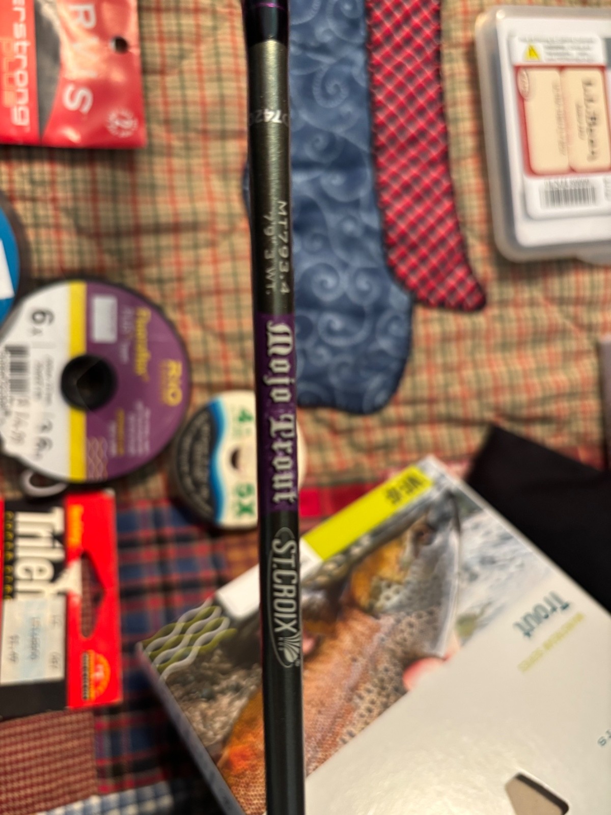 St Croix Mojo Trout 3 WT 7 1/2 feet fly rod LL Bean Double L fly rod and extras