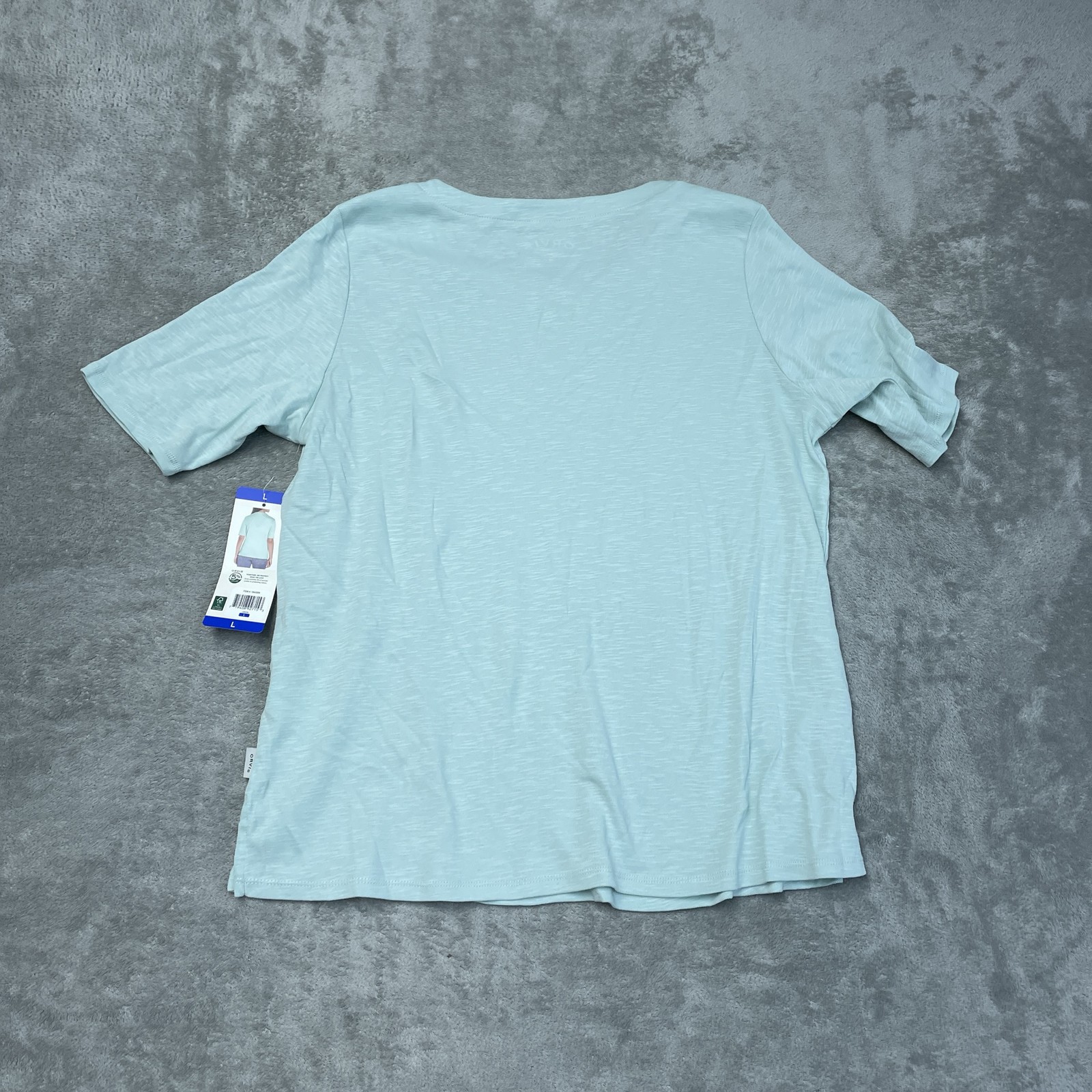 Orvis Women’s L Blouse Green Pima Cotton e0858