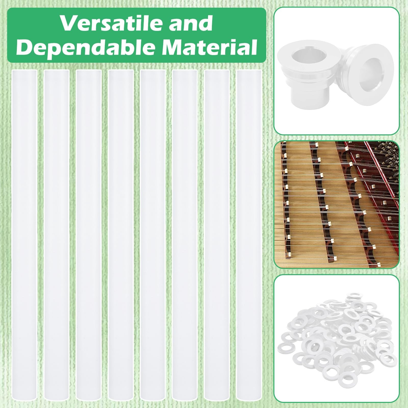 8 PCS White Plastic Rods 3/4 Inch Round Acetal Copolymer POMC 12 Inch Long