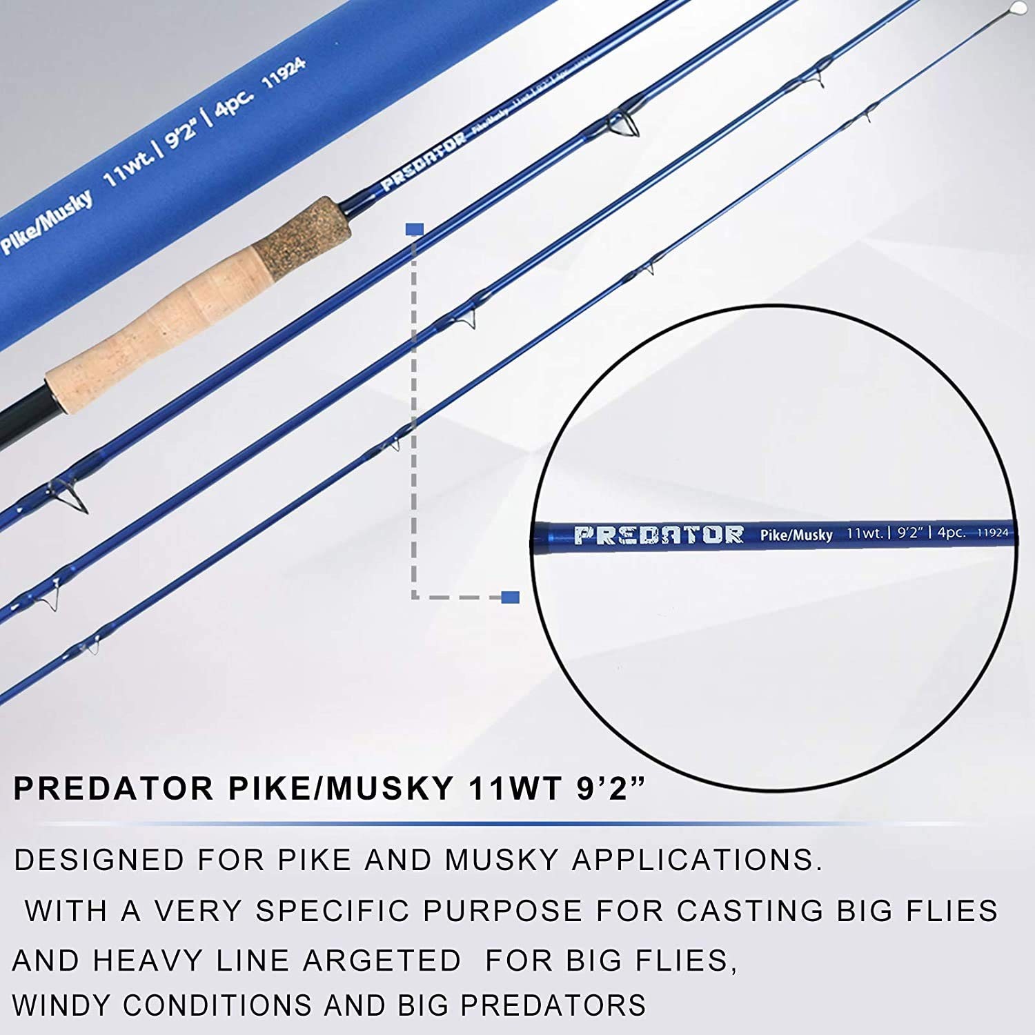 M MAXIMUMCATCH Predator Saltwater Fly Rod 4 Piece 9′ 9 Weight Fishing