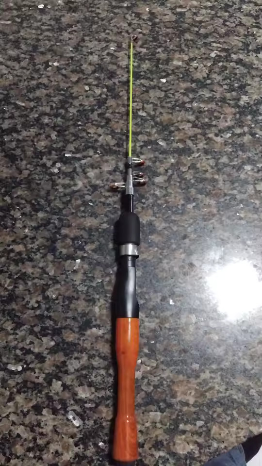 Telescopic Fishing Rod 1.3 m Carbon Fiber Mini Fishing Pole Black & Wood Color