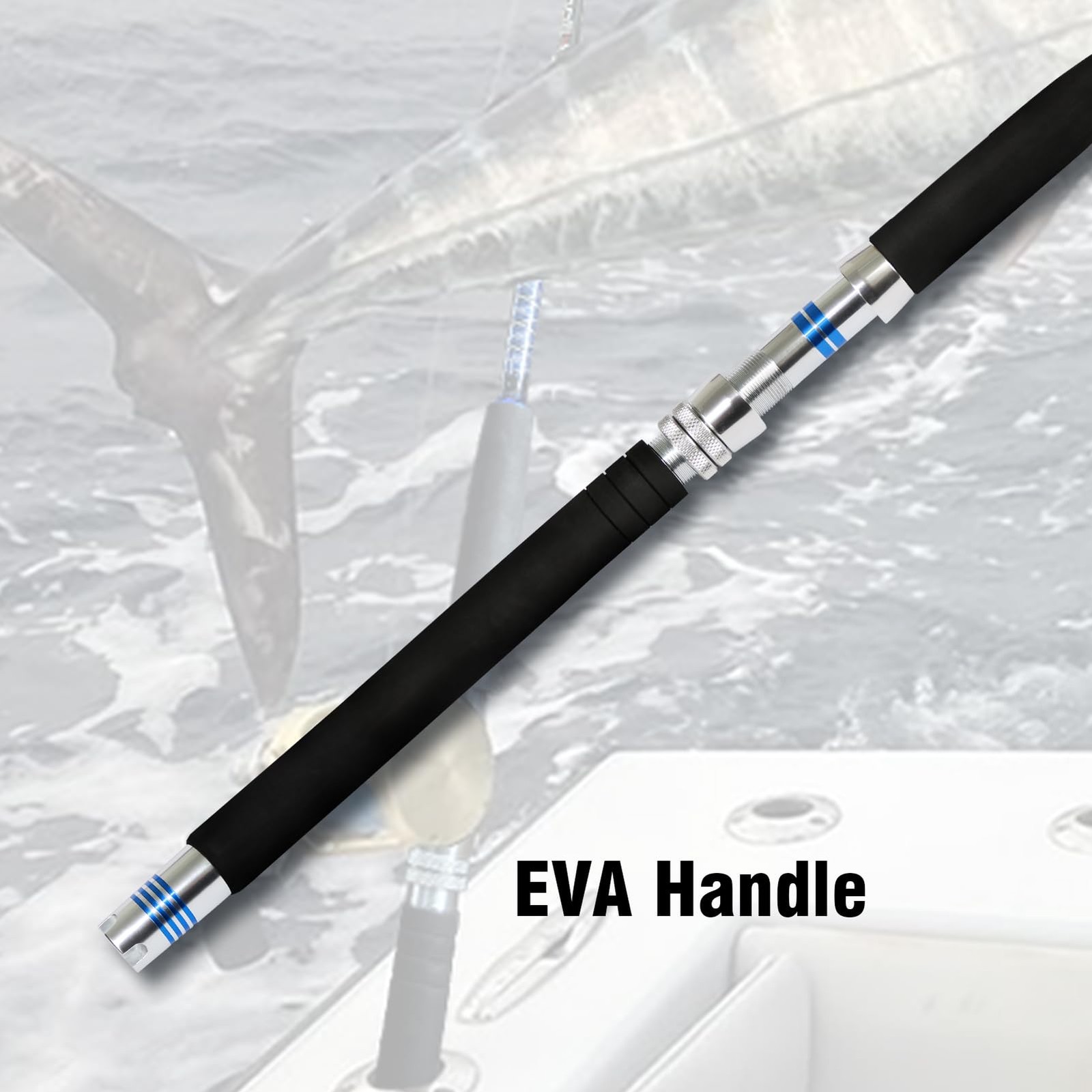 Fiblink 1-Piece/ 2-Piece Saltwater Offshore Trolling Rod Big Game Rod