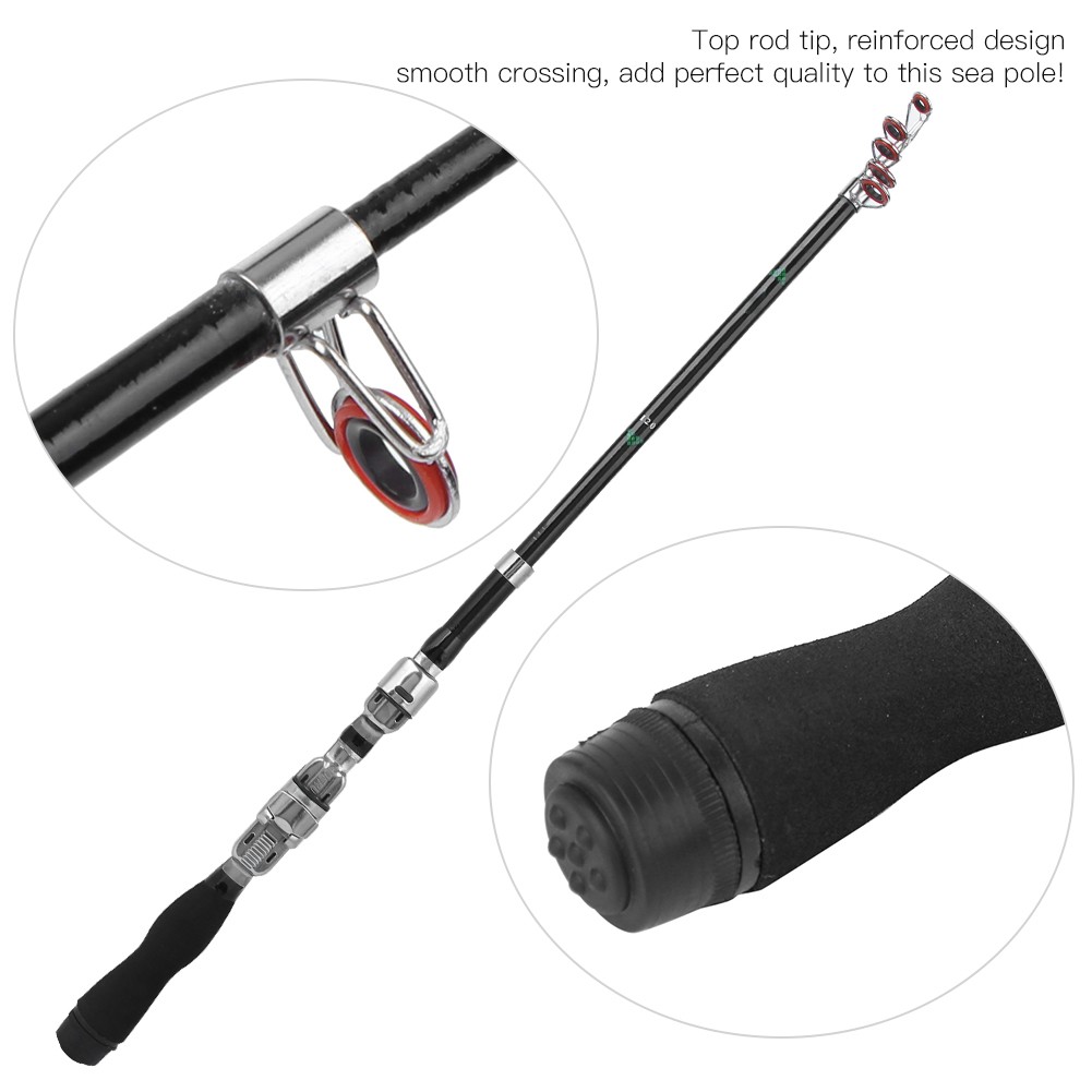 Mini Portable Fishing Rod Ultra-Short Travel Design Lightweight Glass Fiber