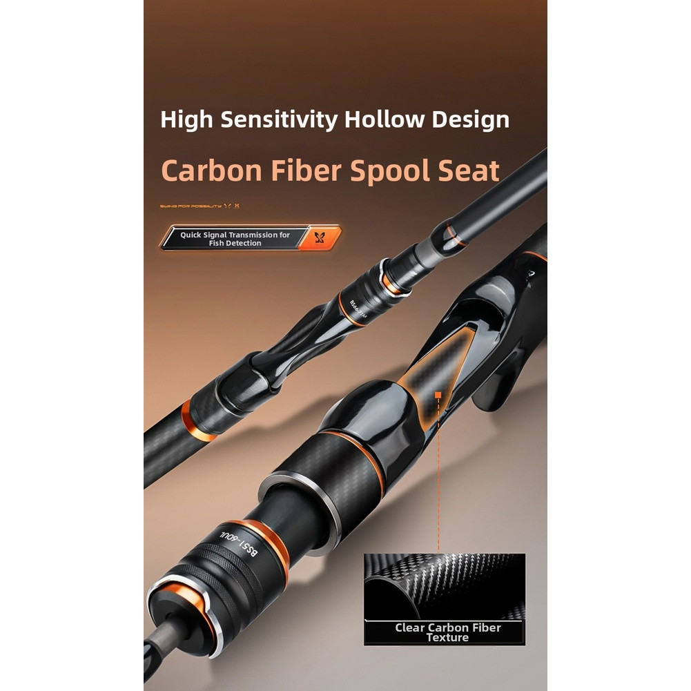 Carbon Fiber Rod Adjustable Length Fishing Rod Compact Storage Adventure Fishing