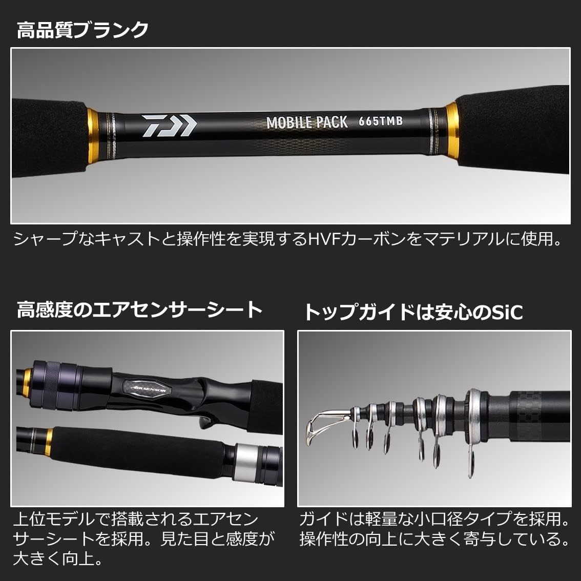 DAIWA 5802918 Jigging Rod Mobile Pack 765TMB Q Black 2022 Model ‎Carbon Fiber