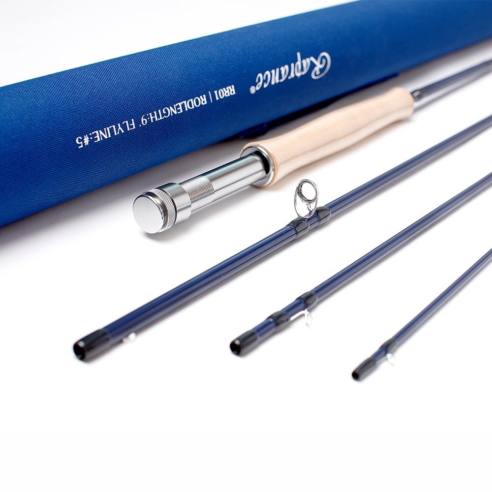 Raprance 5wt Fly Fishing Rod 4-Sections, Medium Fast Action, IM8 Graphite