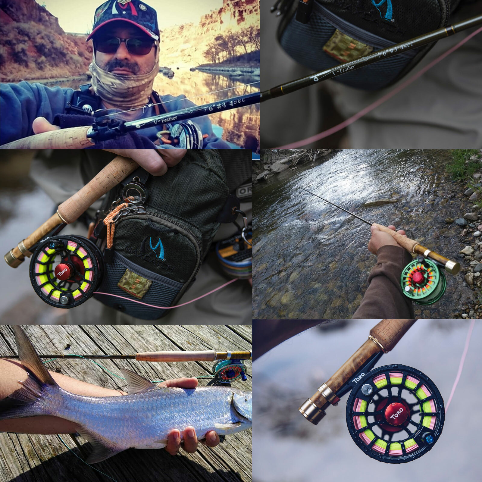 Maxcatch 1/2/3wt Fly Fishing Rod 6’/6’6″/7’6″ Graphite IM10 Medium Fast Action