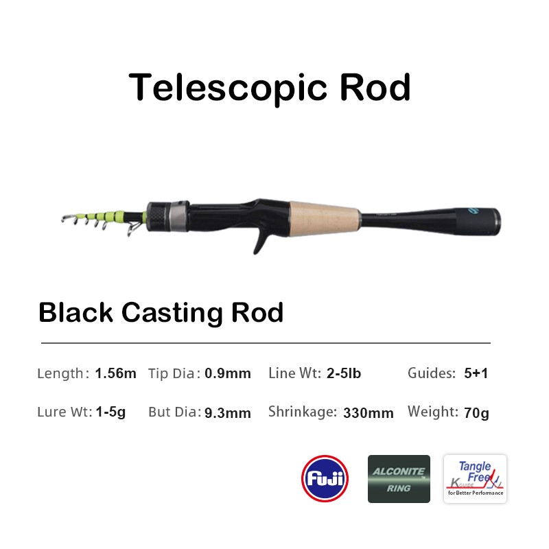 PURELURE Telescopic 1.56m/1.75m FUJI Guide Travel Portable Lightweight Short