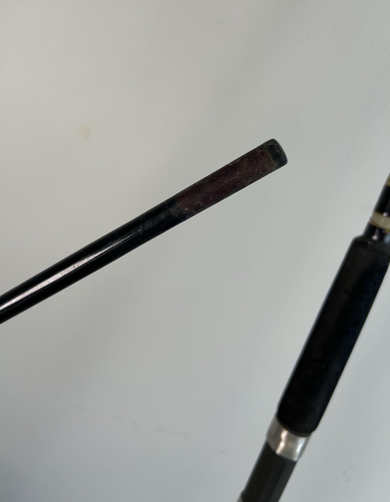 Olympic TT80 Fishing Rod Pole 2-pc 8′ Made In Korea Black & Yellow Vintage