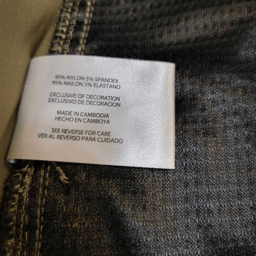 Orvis Mens Tech Pants Olive Green Nylon Water Repellent Zip Fly Size 38 x 34