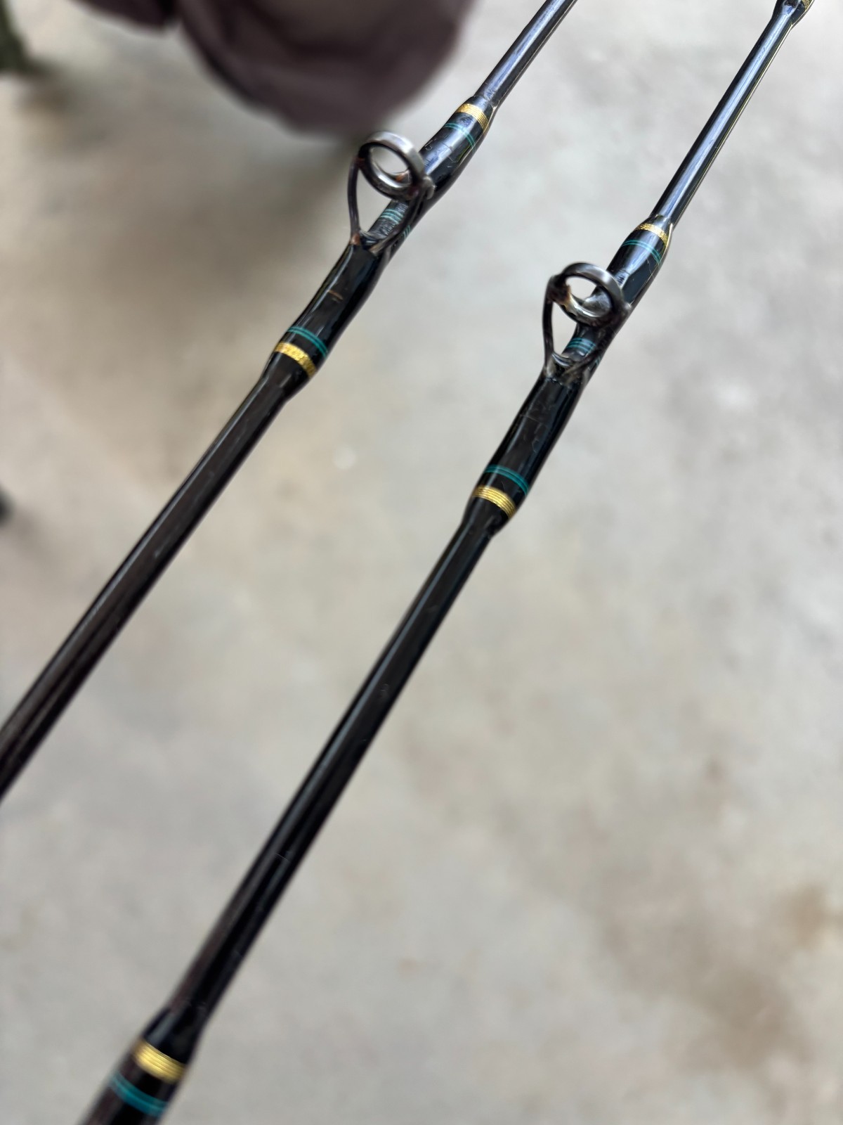 Lot of 2 Seeker Black Steel Fishing Rods Excellent Condition Long Beach