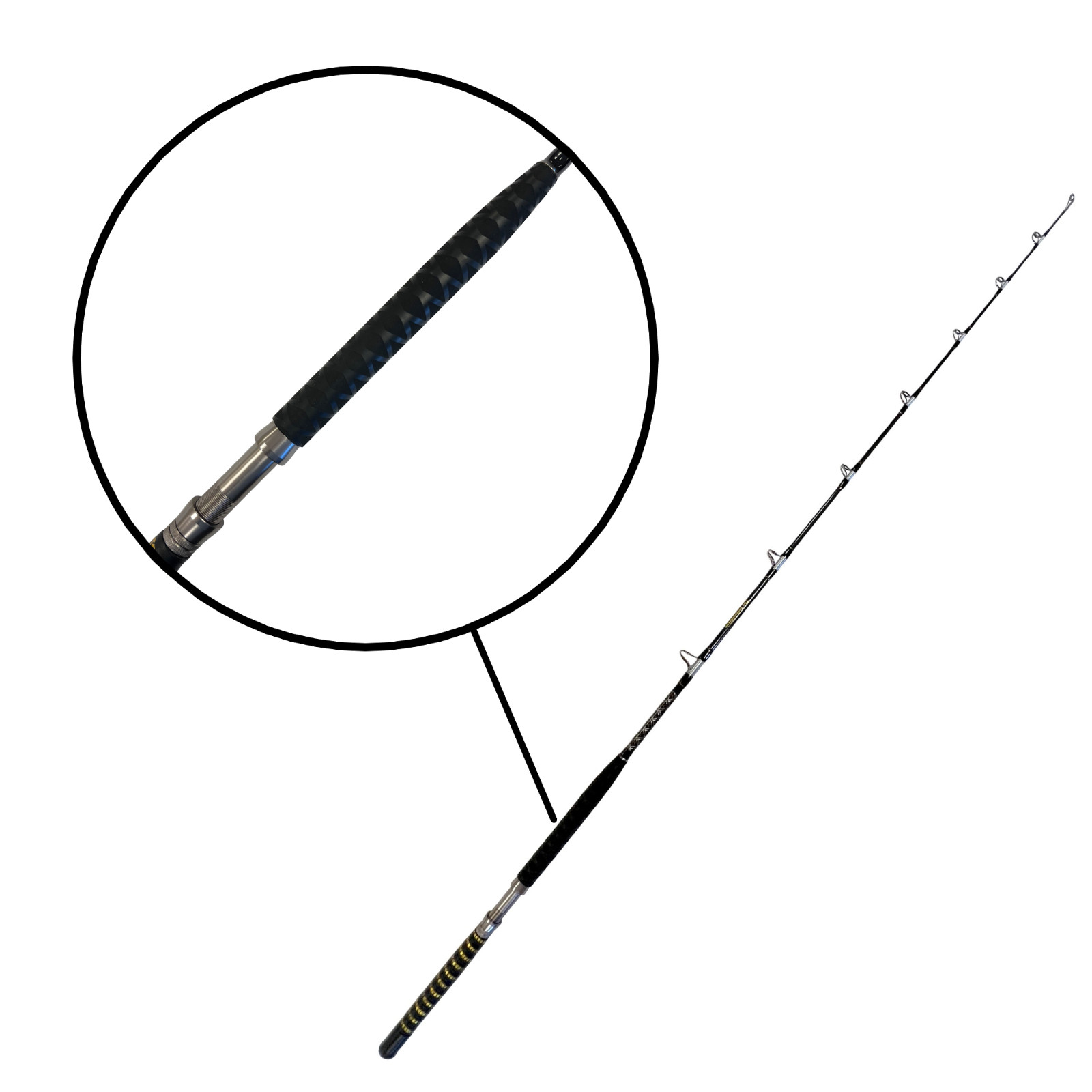 EatMyTackle Intimidator – 6ft. 10in. Fishing Rod | 30-50 lb. Heavy/Fast Action