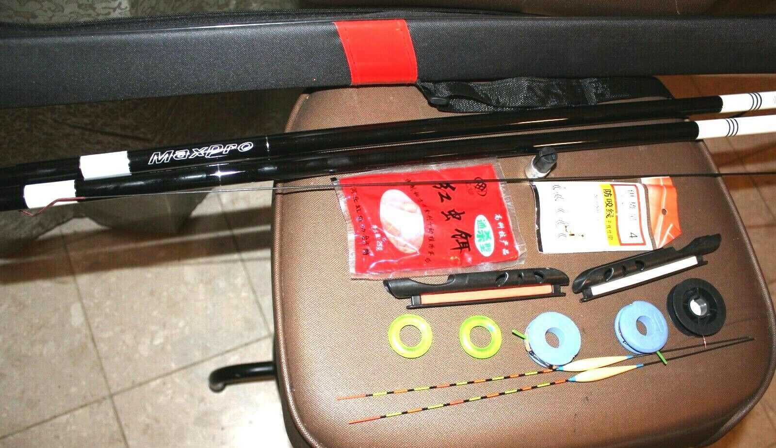 LOT OF 2 MAXPRO FISHING RODS & ACCESSORIES
