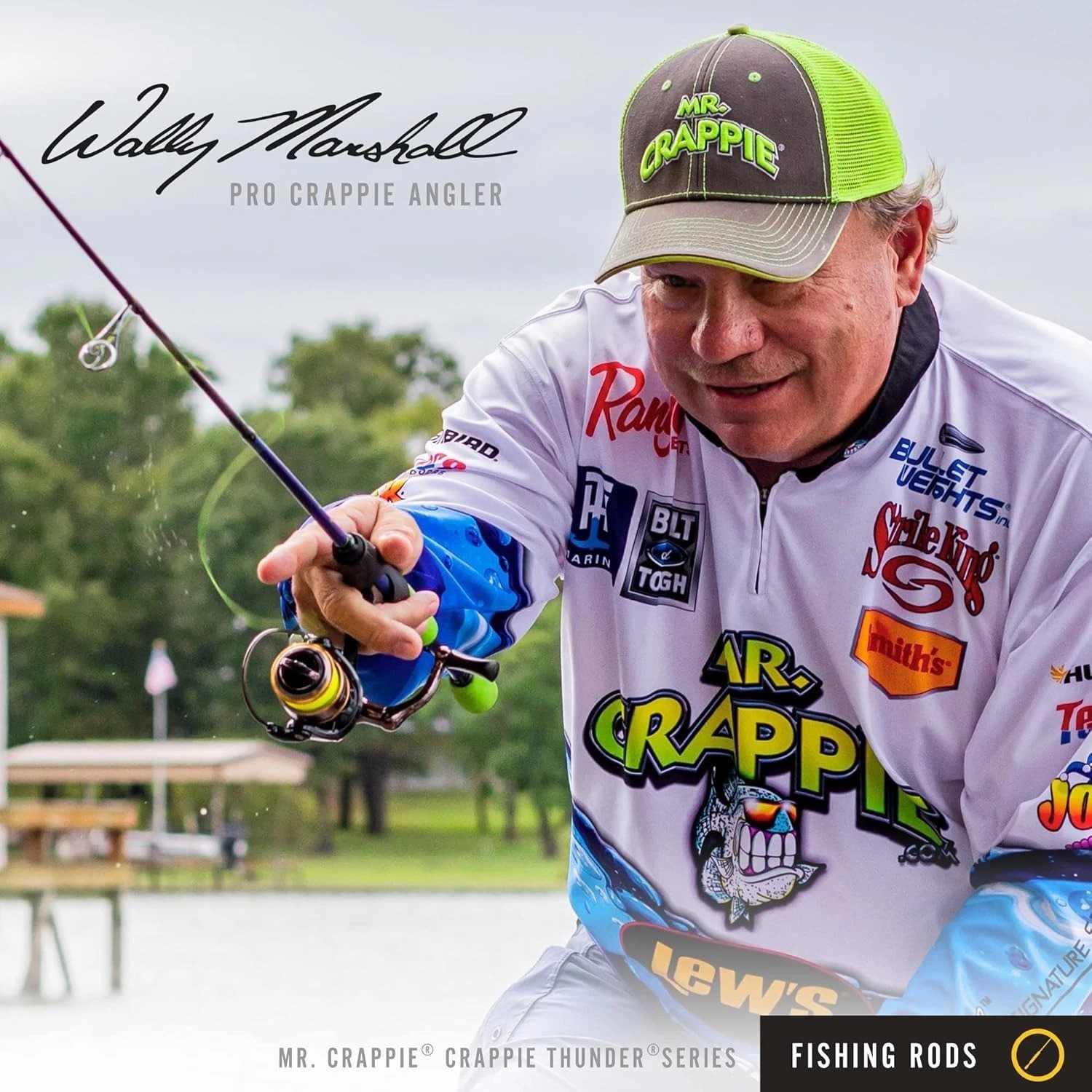 Crappie Thunder Spinning Fishing Rod, Light Power, Fast Action, 2-Piece Grap…