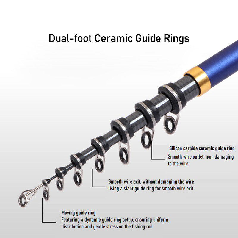Hard Carbon Fiber Telescopic Fishing Rod Stainless Reel Holder 3.6M-6.3M Carp