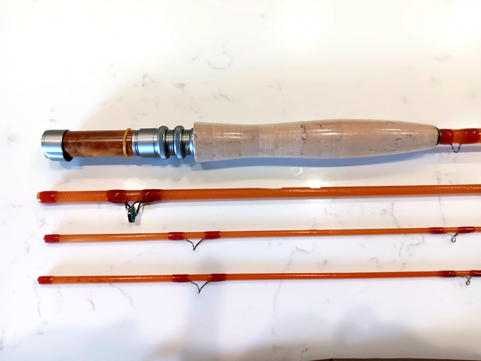 FIBERGLASS FLY ROD…6′ 6″ w/ rod sock, 3 wt. 3 piece. New and never used