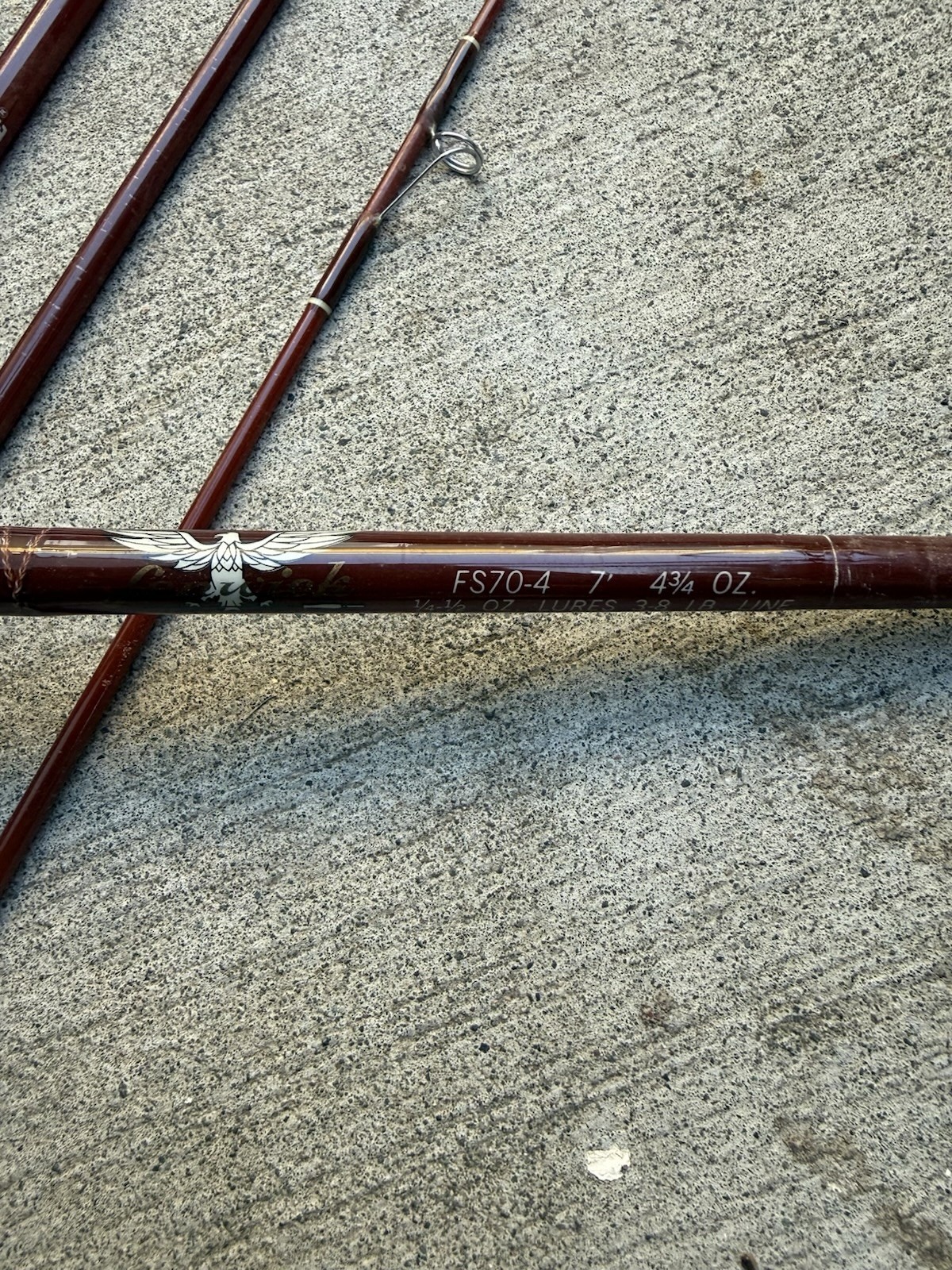 Fenwick FS70-4 7′ Fly rod 4 3/4 OZ Fly Fishing Rod With Case Missing Caps