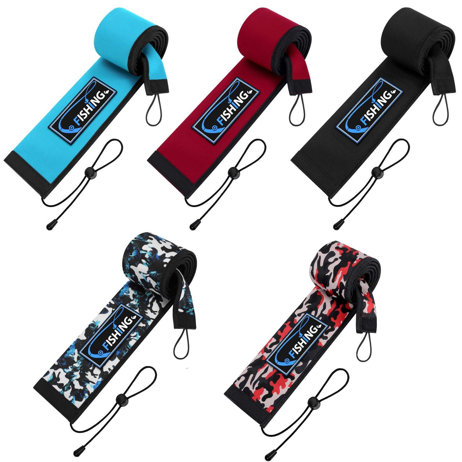 MONYES Neoprene Fishing Rod Sleeves for Casting, Spinning, Trolling Pole 65″