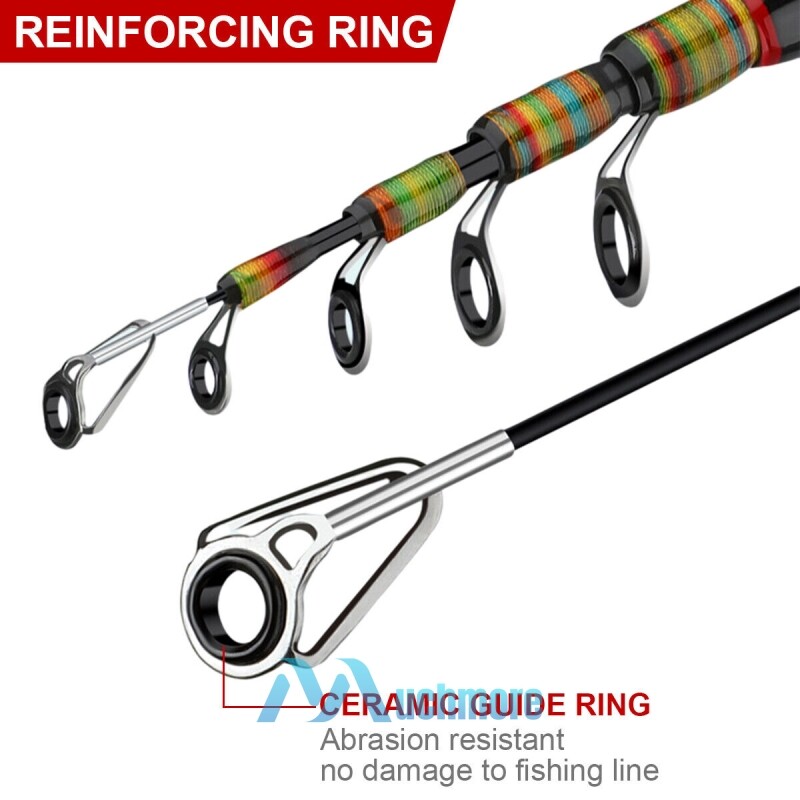 Telescopic Fishing Rod Pole Heavy Duty Carbon Fiber Sea Saltwater & Freshwater