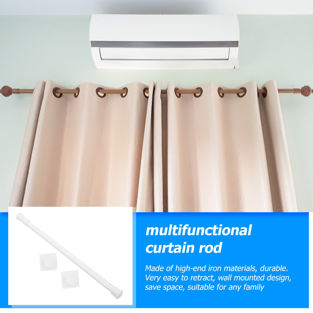 Multi- function Closet Rod Shower Curtain Rail Telescopic Rod No Punching