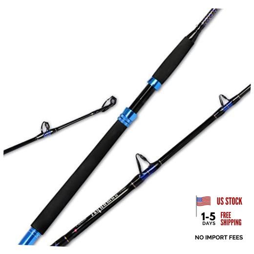 1-Piece Conventional Boat Rod Saltwater Offshore Graphite Spinning Fishing