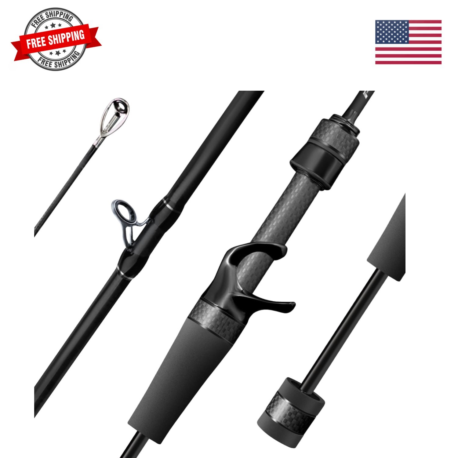 Riveria Ultralight Fishing Rod, BFS Spinning Baitcasting Rod, 40T Carbon Fibe…