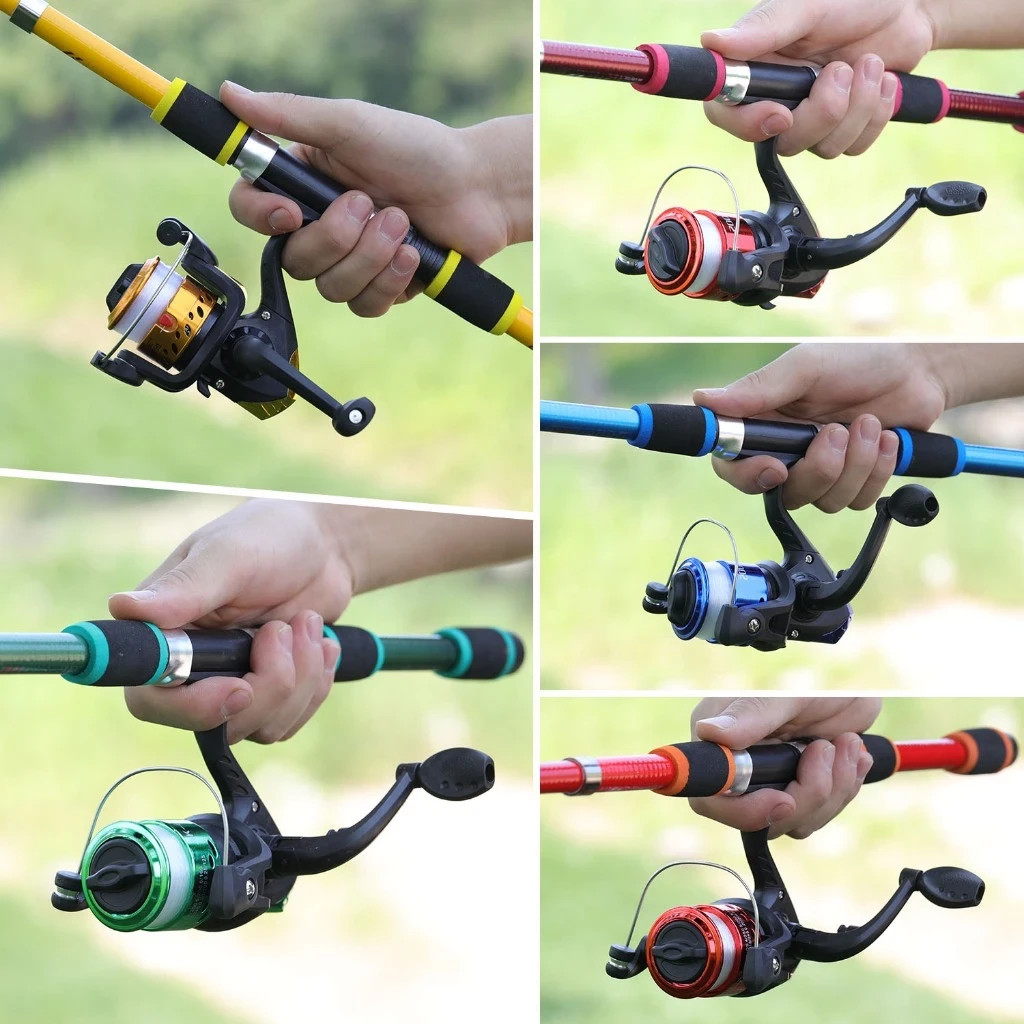 Sougayilang Mini Fishing Rod Durable Glass Fiber Portable Travel Spinning Pole