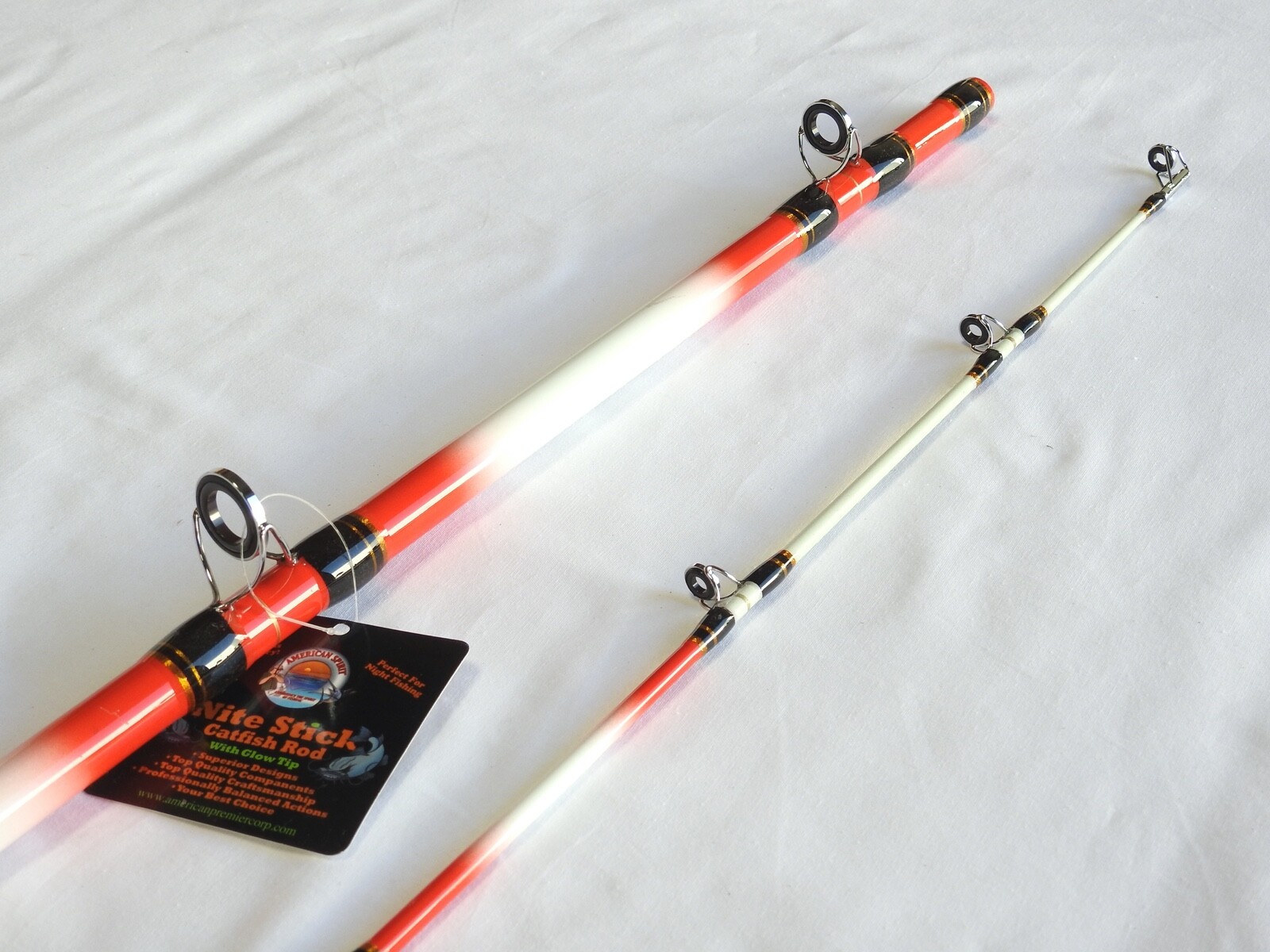 Classic Nite Stick Catfish Casting Rod 9′ 2PC Glow Tip Red