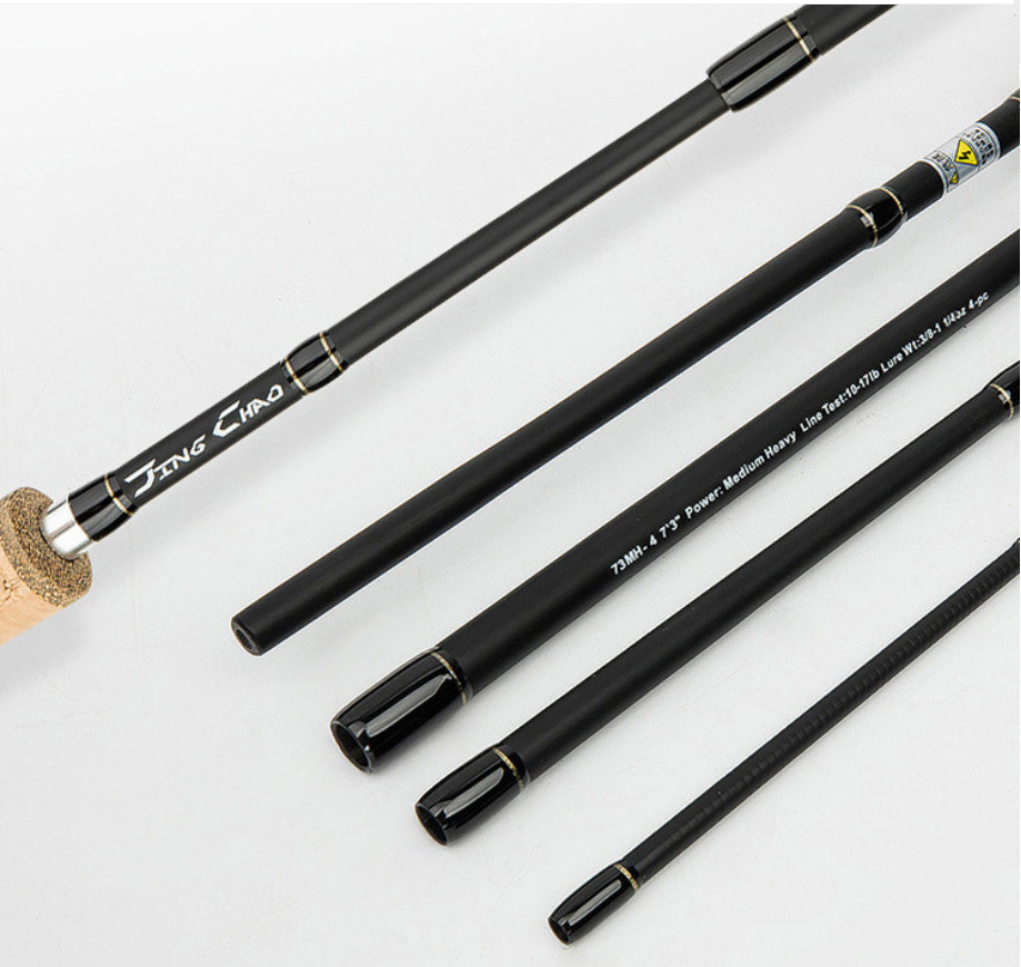 Portable Fishing Rod Spinning Rod 4 Sections Carbon Casting Rod Lure Fast Pole