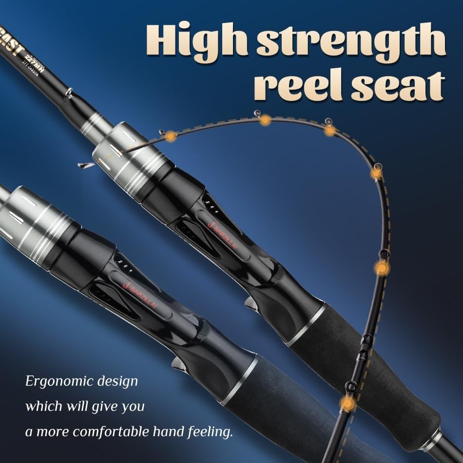 Maximus Fishing Rod Carbon Fiber Fuji Guides EVA Handle Black