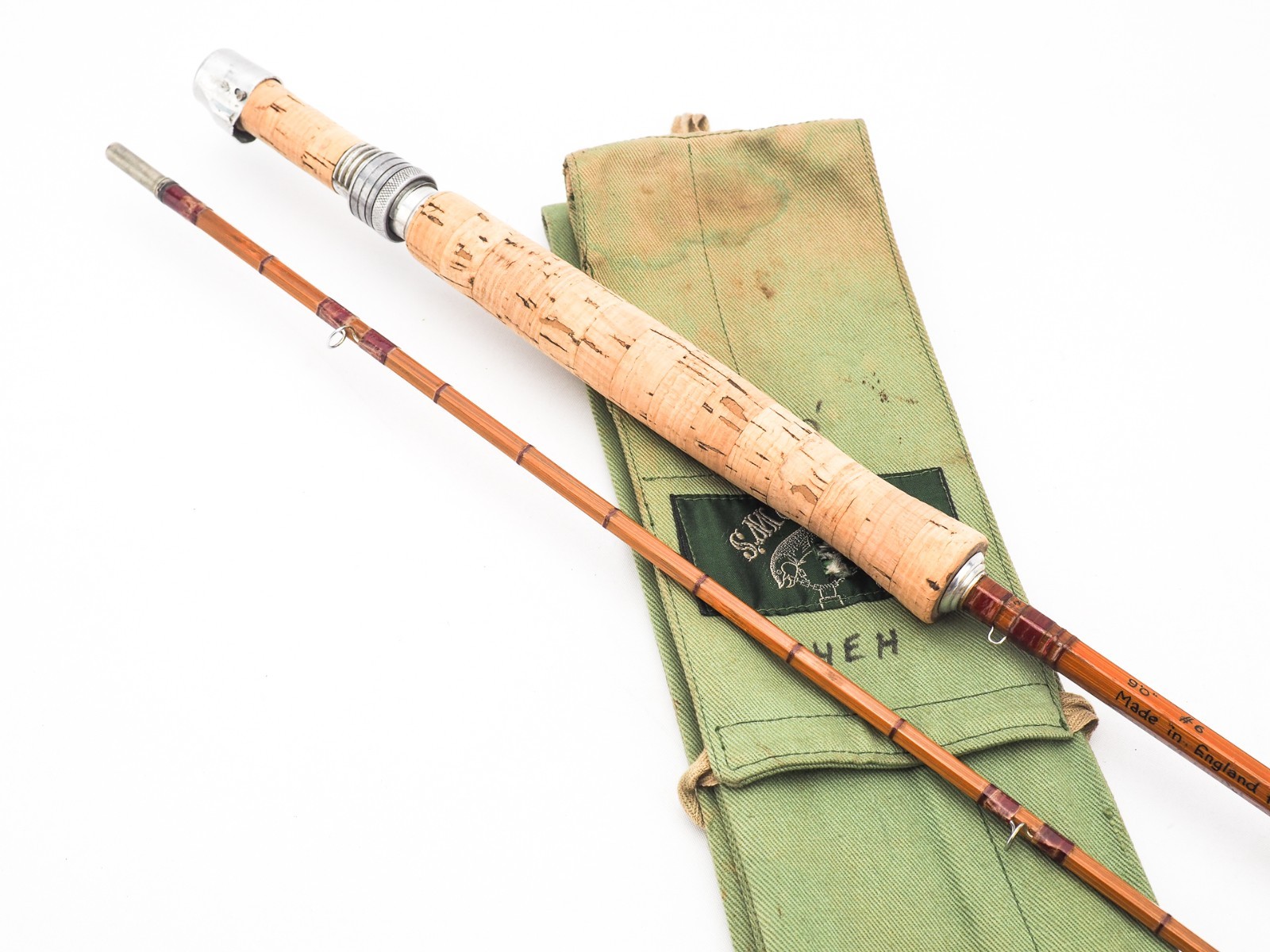 FARLOWS (ENGLAND) PEZON ET MICHEL CANE PARABOLIC SPECIAL 9′ #6 FLY ROD
