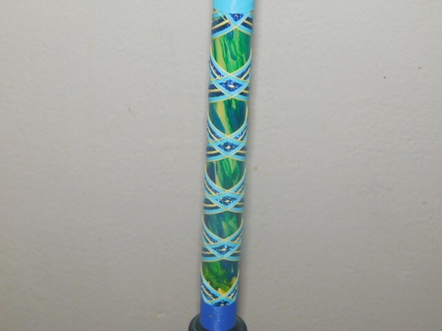 CUSTOM SPINNING ROD MAHI BLUE GREEN YELLOW MARBLE 25-50 LB 7′ NEW