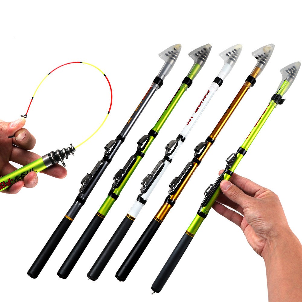 1.5M-2.4M Spinning Fishing Rod Carbon Fiber Telescopic Pole Fresh Saltwater Rod