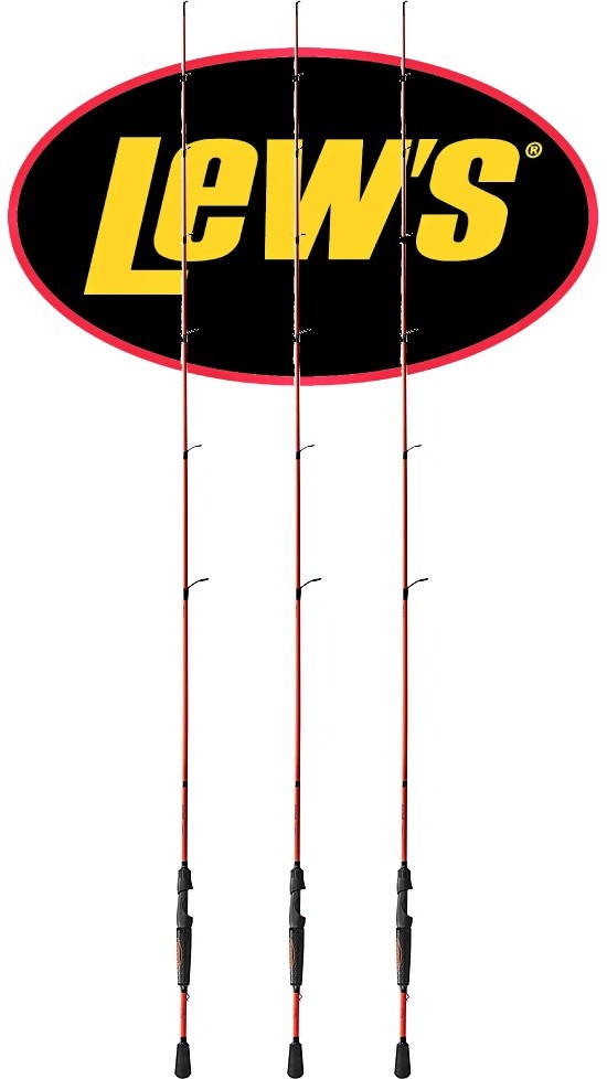 (3 Rods) Lew’s Mach Smash Red/Black Spinning Rod 7’2″ Medium Heavy Fast Graphite