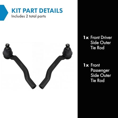 Outer Left and Right Tie Rod Set 2 Piece Compatible with 15-18 PSA66684