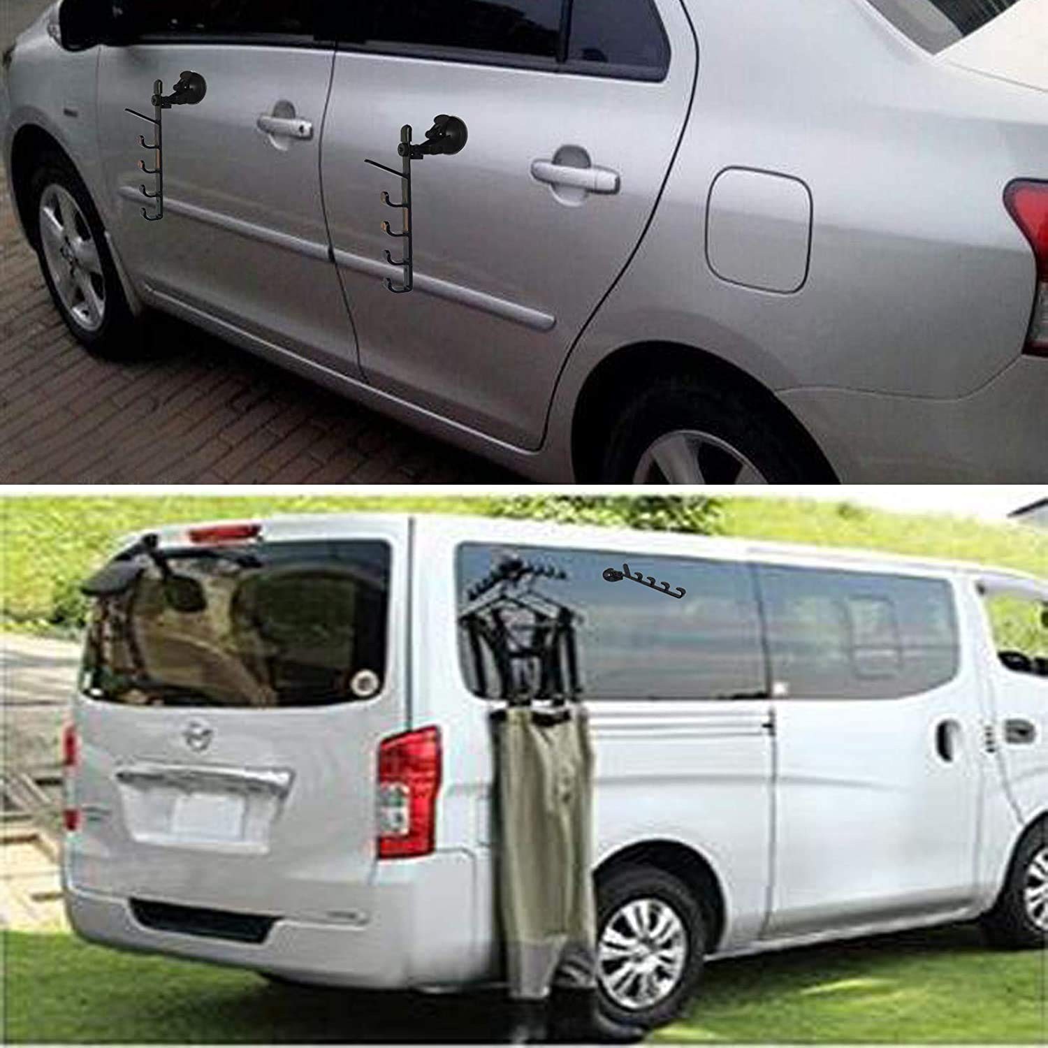 Adjustable Fishing Pole Rack & Holder – Vehicle & Boat Storage for Car, Black