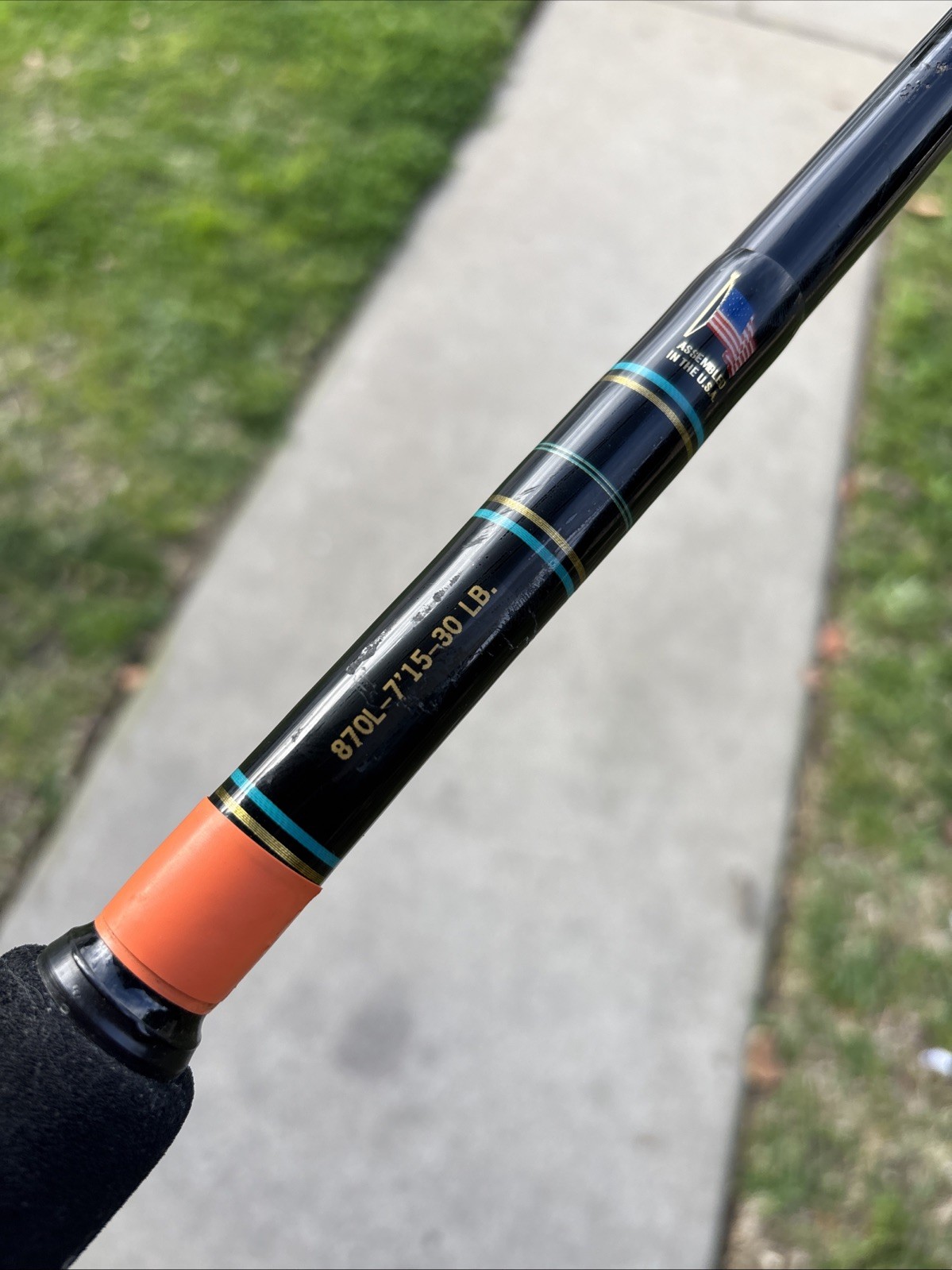 Calstar Grafighter 870L 7’ 15-30LB 1-Piece Fishing Rod USA READ 2 DAMAGED GUIDES