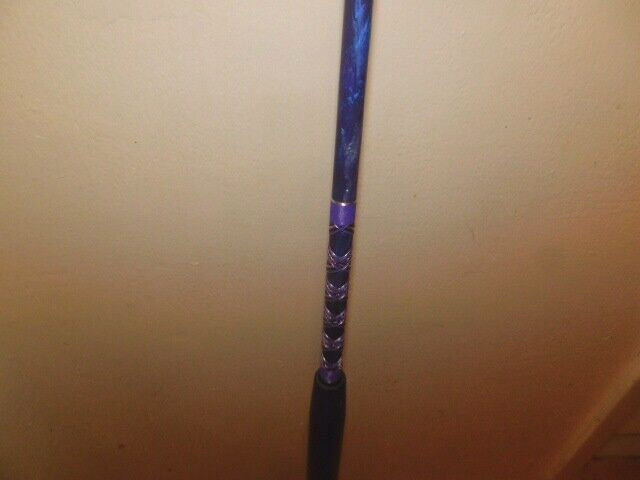 CUSTOM SPINNING ROD PURPLE PEARL SPARKLE MARBLE 10-25 LB 7′ SPECIAL GRIPS NEW