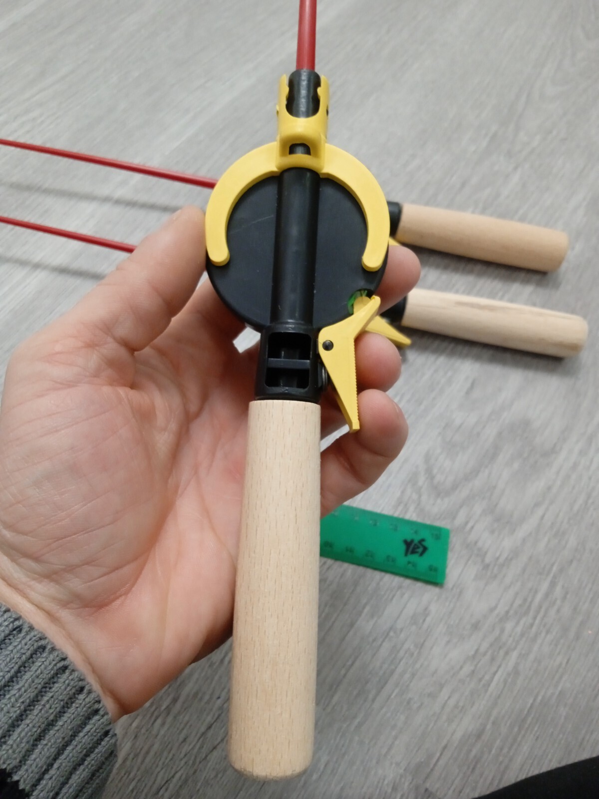 3 pcs Ice winter fishing rod ice vertical jig mormyshka wooden holder
