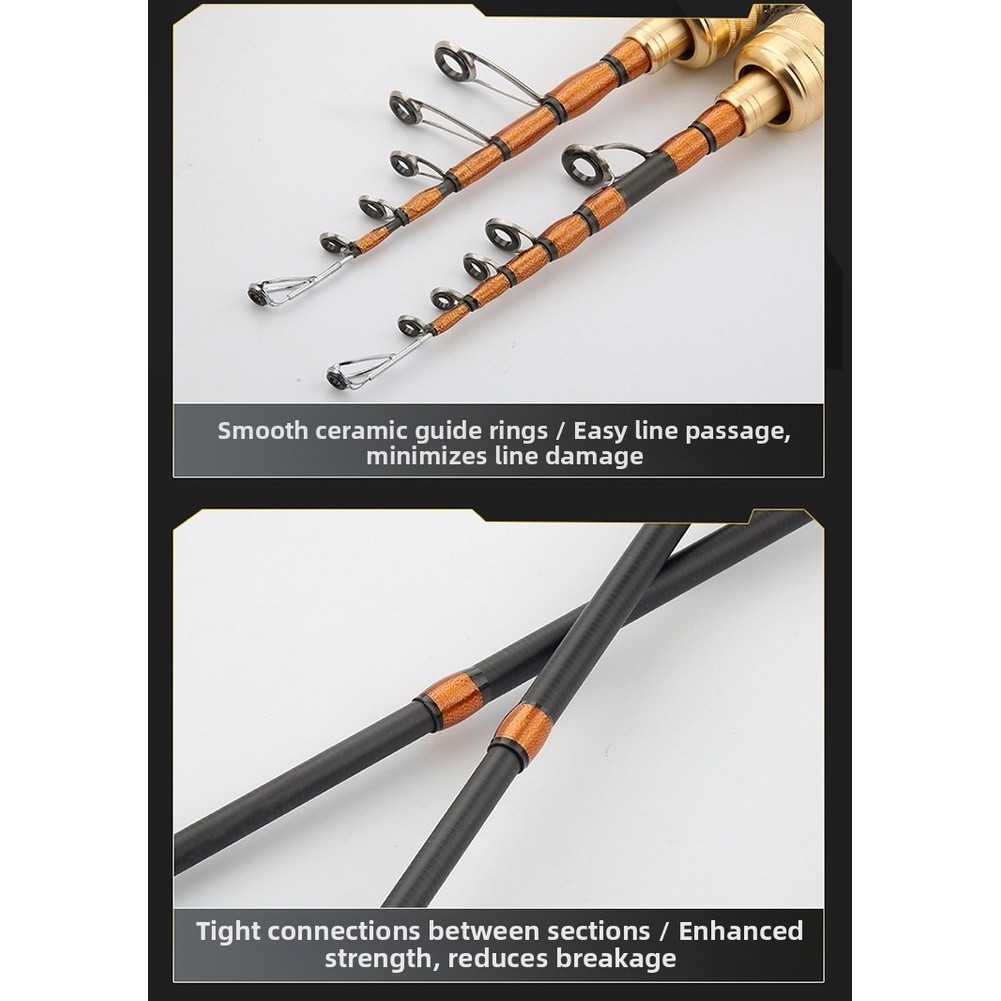 Ultralight Carbon Fiber Telescopic Fishing Rod Light Weight for Trout Stream